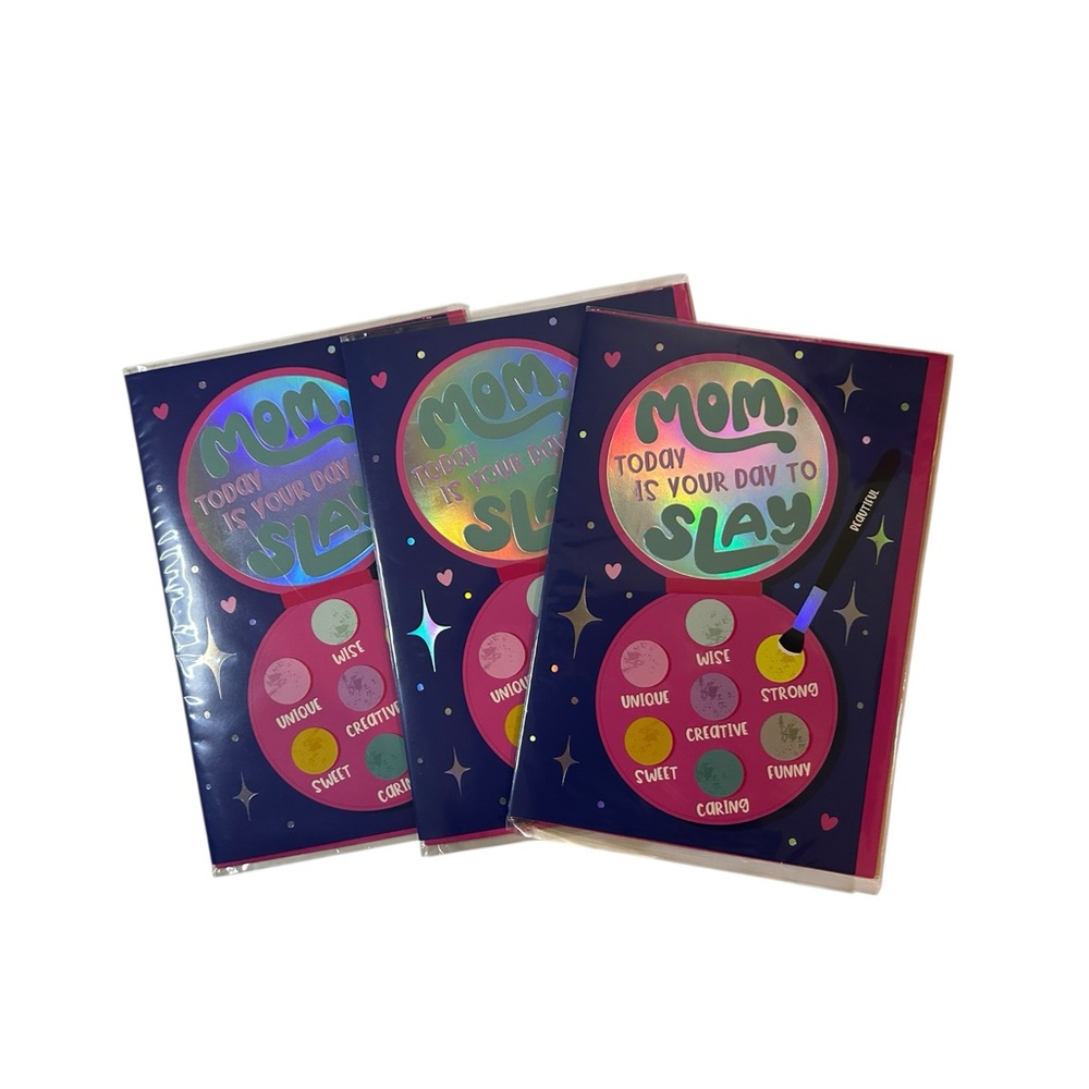 Jumbo Sparkly Colorful Graphic Motivational 8x12in. Mother's Day Cards Bundle 3